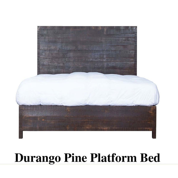 Durango Platform Bed Resawn Cut Pine Berry Creek Home