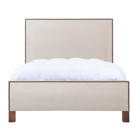 Cottonwood Upholstered Queen Bed / Low Foot Board / Nailhead Trim