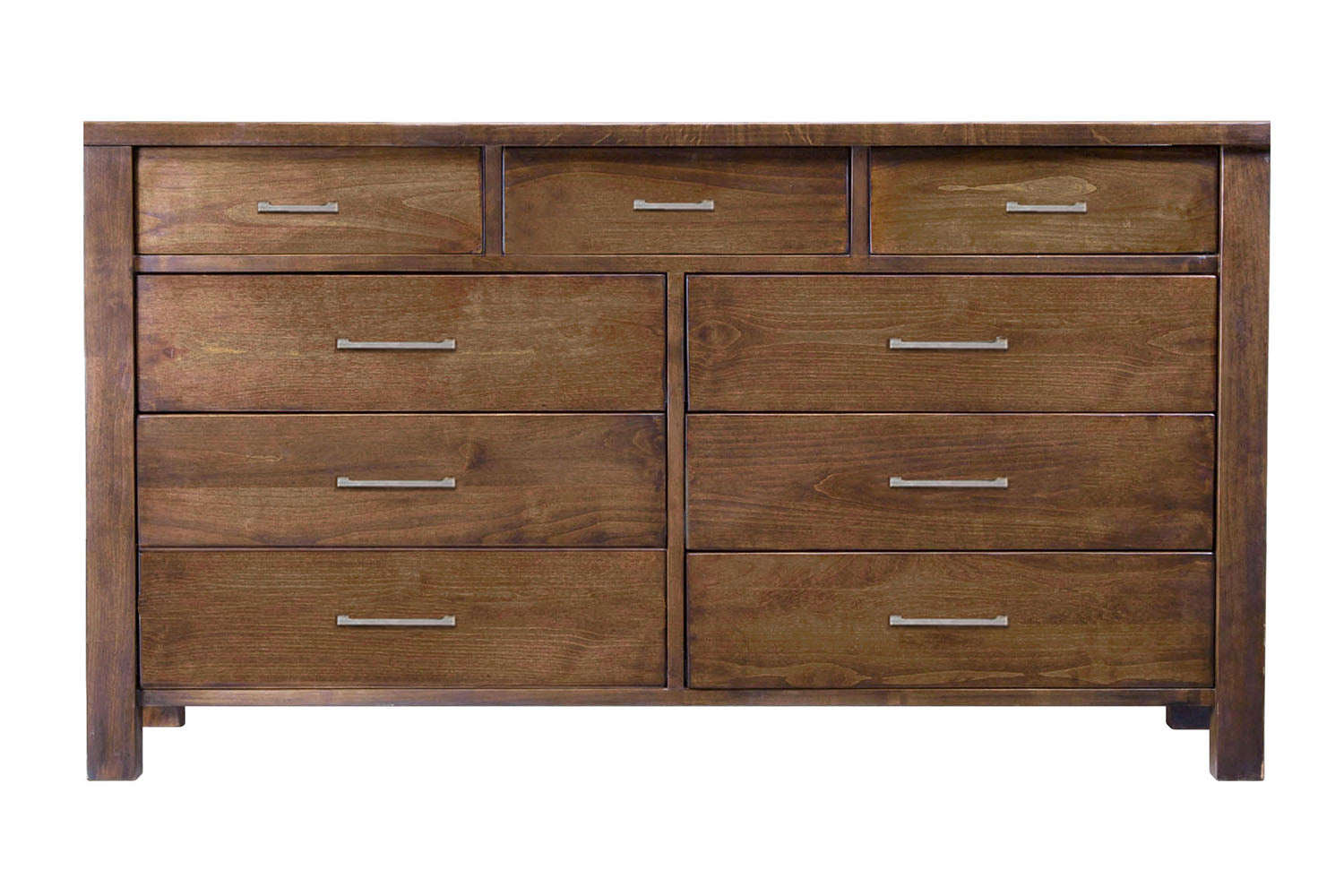 Cottonwood 9 Drawer Dresser - Modern Satin Nickel Drawer Pulls Cottonwood 9 Drawer Dresser - Modern Satin Nickel Drawer Pulls