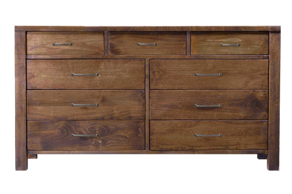 Cottonwood 9 Drawer Dresser - Modern Satin Nickel Drawer Pulls
