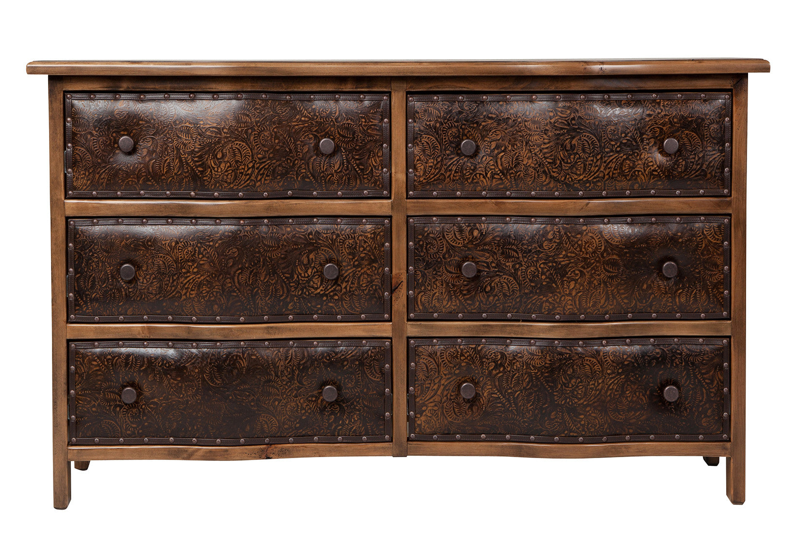 dresser leather Targhee 6 Drawer Dresser w/Leather – Berry Creek Home